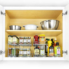 Load image into Gallery viewer, Lynk Professional Slide Out Double Spice Rack Upper Cabinet Organizer, 6-1/4", Chrome