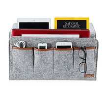 Load image into Gallery viewer, Zafit Bedside Caddy, 7 Pockets Large Size Bedside Storage Organizer Bedside Organizer Caddy for Magazine Remotes Phone (17.3'' x 18.1'', Light Grey)