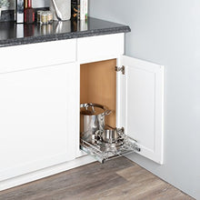 Load image into Gallery viewer, Pull Out Cabinet Drawer Organizer –Heavy Duty- Slide Out Kitchen Cabinet Storage Shelves, Sliding Drawer For cabinet -11”W x 21”D - Requires At Least a 12” Cabinet Opening, Wire Frame, Chrome Finish