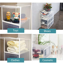 Load image into Gallery viewer, JIM LEAGUE Shoe Boxes Clear Plastic Stackable, Drop Front Sneaker large Box, Drawer Type Display Case Foldable Shoe Bins Suitable For Most Shoes Below No.13, 6 Boxes Each Package