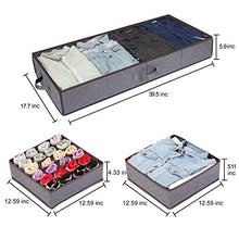 Load image into Gallery viewer, Anyoneer Under bed Storage Containers, Drawer Organizer, Set of 4, UnderBed Storage for Clothes, Blankets and Shoes, Woven Fabric with Panel Structure, 39.5'' x 17.7'' x 5.9'' (Gray)