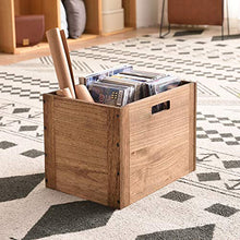 Load image into Gallery viewer, Kirigen Stackable Wood Storage Cube/Basket/Bins Organizer for Home Books Clothes Toy Modular Open Cubby Storage System - Office Cubical Bookcase Closet Shelves C26-DBR