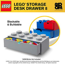 Load image into Gallery viewer, Room Copenhagen, Lego Desk Drawer - Stackable Tabletop Storage - 12.4” x 6.2” x 4.5” - Brick 8, Stone Grey