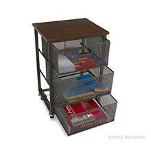 Load image into Gallery viewer, Mind Reader Rolling Storage Cart with 3 Drawers, File Storage Cart, Utility Cart, Office Cart Drawer Storage, Bathroom Storage