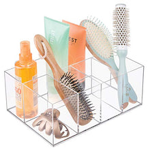 Load image into Gallery viewer, iDesign InterDesign Organizer for Vanity Cabinet to Hold Makeup Beauty Products Hair Accessories – 5 Compartments, Clear Clarity Cosmetic, 5 Section