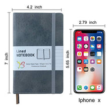 Load image into Gallery viewer, YANGBOSHI 2-Pack Pocket Notebook Journal Notepad Small,College Ruled,4.2"x7",Hard Cover Mini Journal,100 GSM Thick Paper,Inner Pocket (Dark Grey)