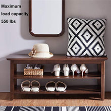 Load image into Gallery viewer, ACRO Storage Bench Wooden Shoe Bench Rustic Solid Wood Entryway Bench (Brown,39.4")