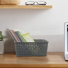 Load image into Gallery viewer, Teyyvn Plastic Storage Basket, 10.03" x 7.59" x 4.09", Pack of 6, Gray