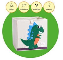 Load image into Gallery viewer, DODYMPS Foldable Animal Canvas Storage Toy Box/Bin/Cube/Chest/Basket/Organizer for Kids, 13 inch (Dinosaur)