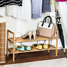 Load image into Gallery viewer, Honey-Can-Do SHO-01600 Bamboo 2-Tier Shoe Shelf