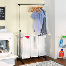 Load image into Gallery viewer, Honey-Can-Do Rolling Laundry Cart with Hanging Bar