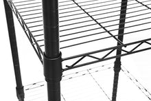 Load image into Gallery viewer, HollyHOME 5 Shelves Adjustable Steel Wire Shelving Rack in Small Space or Room Corner, Metal Heavy Duty Storage Shelf, Utility Rack, Bathroom Storage Tower Kitchen Shelving, Thicken Tube, Black