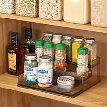 Load image into Gallery viewer, iDesign Twillo Plastic Stadium Spice Rack, 3-Tier Organizer for Kitchen Pantry, Cabinet, Countertops, Vanity, Office, Craft Room, 9.2" x 10" x 4", Bronze