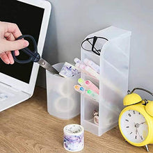 Load image into Gallery viewer, Marbrasse Desk Organizer - 6Pcs Pen Holder Cup Storage,Pen Organizer Stationery Caddy for Office, School, Home Supplies Translucent White