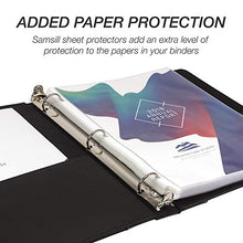 Load image into Gallery viewer, Samsill 1" Contrast Stitch Leather 3 Ring Binder, Portfolio Organizer, 3 Ring Binder, (8.5 x 11), Holds 200 Sheets, Black