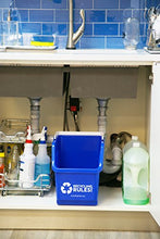 Load image into Gallery viewer, 4 Pack of Bins - Blue Stackable Recycling Bin Container with Handle 6 Gallon