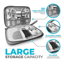 Load image into Gallery viewer, Toolbay Electronic Cable Organizer Bag for Hard Drives, Cables, Phone, USB, SD Card, Vapes, Cord Storage and Electronics Accessories, Grey