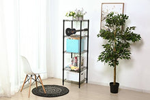 Load image into Gallery viewer, HollyHOME 5 Shelves Adjustable Steel Wire Shelving Rack in Small Space or Room Corner, Metal Heavy Duty Storage Shelf, Utility Rack, Bathroom Storage Tower Kitchen Shelving, Thicken Tube, Black