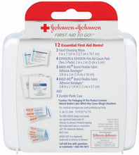 Load image into Gallery viewer, Johnson & Johnson Red Cross First Aid-to-Go Mini First Aid Kit, 12 Count, Pack of 48
