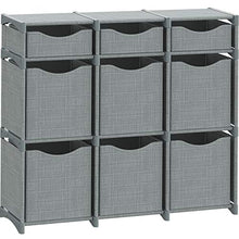 Load image into Gallery viewer, 9 Cube Organizer | Set of Storage Cubes Included | DIY Closet Organizer Bins | Cube Organizers and Storage Shelves Unit | Closet Organizer for Bedroom, Playroom, Livingroom, Office, Dorm (Grey)
