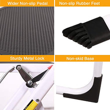 Load image into Gallery viewer, REDCAMP Small Step Ladder 2 Step Stool Folding, Portable Sturdy Metal Small Ladder for Home Kitchen Household Closet, White 250lbs