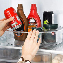 Load image into Gallery viewer, EN'DA Lazy Susan Cabinet Organizer Turntable Clear Home Organization Adjustable Divided Storage Bin For Seasoning,Candies,Snacks,Toys,Toiletries-12 Inches