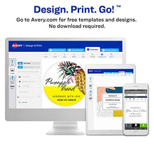 Load image into Gallery viewer, Avery Printable Round Labels with Sure Feed, 2" Diameter, Glossy White, 120 Customizable Labels (22807)
