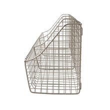 Load image into Gallery viewer, Spectrum Diversified Mount Triple Wire 3 Storage Bins Decor & Entryway Organization, Rustic Farmhouse Wall Basket, Satin Nickel