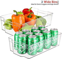 Load image into Gallery viewer, Stackable Storage Fridge Bins Refrigerator Organizer Bins for Fridge, Freezer, Pantry, Kitchen. Includes Magnetic Dry-Erase Whiteboard & Markers Set (Multi Size)