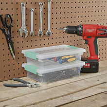 Load image into Gallery viewer, Sterilite 19618606 Small Clip Box, Clear Lid & Base w/Colored Latches, 6-Pack