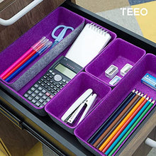 Load image into Gallery viewer, Teeo Felt Drawer Organizer Container Caddy Jewelry Tray Makeup Storage Organizers Home Office Desk Cosmetic Bins Dividers Box Compartment Nursery Bedroom Closet Organization, Pack of 9, Royal Blue