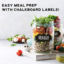 Load image into Gallery viewer, 96 Premium Chalkboard Labels Bulk - Free Erasable Chalk Pen - Dishwasher Safe Chalk Board Mason Jar Labels - Removable Waterproof Blackboard Sticker Label for Jars Glass Bottle Kids