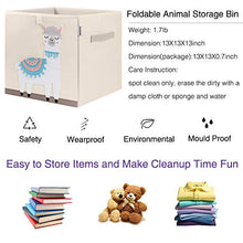 Load image into Gallery viewer, CLCROBD Foldable Animal Cube Storage Bins Fabric Toy Box/Chest/Organizer for Kids Nursery, 13 inch (Llama)