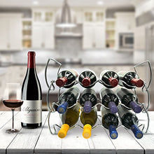 Load image into Gallery viewer, Sorbus 3-Tier Stackable Wine Rack - Classic Style Wine Racks for Bottles - Perfect for Bar, Wine Cellar, Basement, Cabinet, Pantry, etc - Hold 12 Bottles, Metal (Silver)