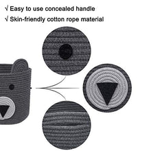Load image into Gallery viewer, CherryNow Bear Basket, Cotton Rope Basket, Woven Laundry Hamper, Cute Storage Bin in Bedroom, Nursery & Living room, 10'' (H) x 12'' (D)