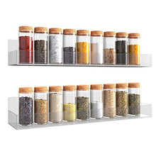 Load image into Gallery viewer, VAEHOLD Acrylic Spice Rack Wall Mount Organizer Clear Wall Spice Rack With Shelf Ends for Kitchen Cabinet Door - 2 Pack 11 4/5‘’ Shelves