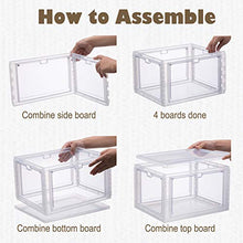 Load image into Gallery viewer, Stackable Sneaker Storage Box with 4-Side Door, Clear Plastic Shoe Storage Box Sneaker Display Case Fits for Men's 11/Women's 12 (3 Pack)