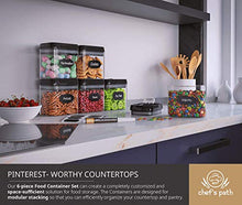 Load image into Gallery viewer, Chef's Path Airtight Food Storage Container Set - 6 PC Set/All Same Size - Labels & Marker - Kitchen & Pantry Organization Dry Food Containers - BPA-Free - Clear Plastic Canisters with Improved Lids