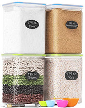 Load image into Gallery viewer, Extra Large Plastic Food Storage Containers with Lids 175oz, For Flour & Sugar - Air tight Kitchen & Pantry Organization Bulk Food Storage, BPA-Free - 4 PC - Canisters with Pen & Labels - Chef’s Path