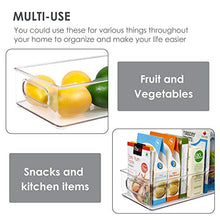 Load image into Gallery viewer, Vtopmart Stackable Clear Plastic Storage Bins, 4 Pack Food Organizer Bins with Handles for Refrigerator, Freezer, Cabinet, Kitchen, Pantry Organization, BPA Free, 10" Long