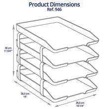 Load image into Gallery viewer, Acrimet Traditional Letter Tray 4 Tier Front Load Plastic Desktop File Organizer (Clear Crystal Color)