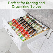 Load image into Gallery viewer, Bamboo Kitchen Drawer Organizer - Bamboo Spice Rack Organizer for Drawer (17"x13.5") - Large Spice Tray for Kitchen Storage and Organization (17"x13.5")