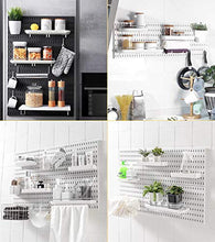 Load image into Gallery viewer, Pegboard Combination Kit with Shelf and Hooks No Punching for Garage Kitchen Living Room Bathroom 22"x22",Pegboard Wall Organizer (White, 4)