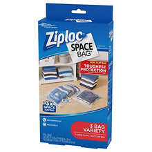 Load image into Gallery viewer, Ziploc Flat Space Bags, for Organization and Storage, Reusable, Waterproof Bag, Pack of 3 (2 Flat & 1 Travel)