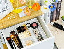 Load image into Gallery viewer, CAXXA 3 Slot Drawer Organizer with Two Adjustable Dividers - Drawer Storage 5 Compartments Junk Drawer Organizer for Office Desk Supplies and Accessories, White