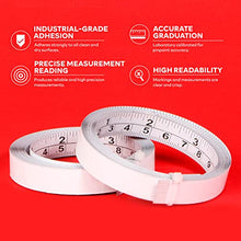 Load image into Gallery viewer, XFasten Tape Measure with Adhesive Back, 0.5-Inch x 12-Feet (2-Pack) Left to Right Peel and Stick Measuring Ruler Tape for Workbench, Woodworking, Sewing; Sticky Self-Adhesive Metal Measuring Tape