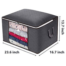 Load image into Gallery viewer, Large Capacity Clothes Storage Bag Organizer with Reinforced Handle Thick Fabric for Comforters, Blankets, Bedding, Foldable with Sturdy Zipper, Clear Window, 23Gal. (1, Grey)