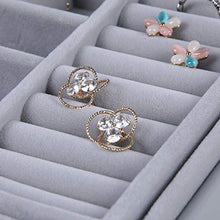 Load image into Gallery viewer, misaya Women Jewelry Box Organizer 2 Layer Large Lockable Display Jewelry Holder for Earring Ring Necklace, Gray