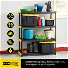 Load image into Gallery viewer, Original Black & Yellow 4-Tier Storage Shelving Unit, Indoor/Outdoor