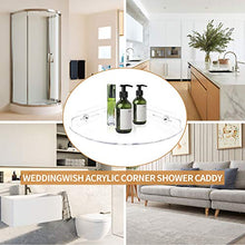 Load image into Gallery viewer, weddingwish 2 Pack Corner Shower Caddy, Transparent Acrylic Shelf, Wall Mounted No Drilling Traceless Adhesive Bathroom Storage Organizer, Storage Rack for Toilet, Shampoo, Dorm, and Kitchen